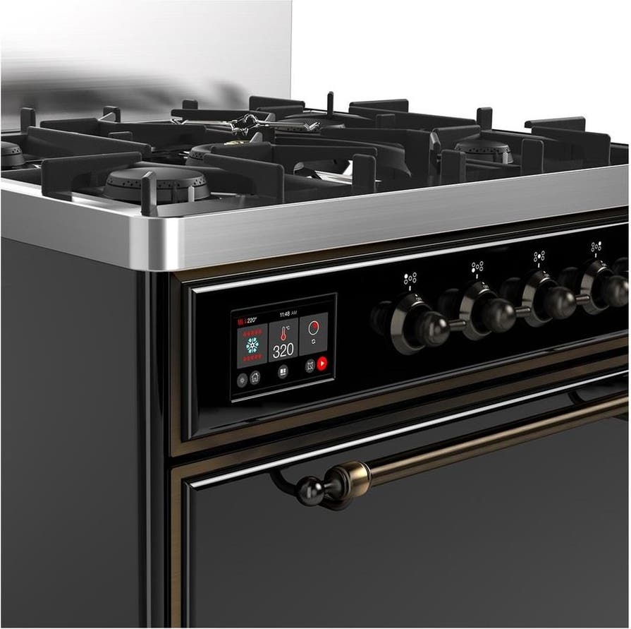 Ilve UM30QNR3BKB Glossy Black With Burnished Trim, Natural Gas
