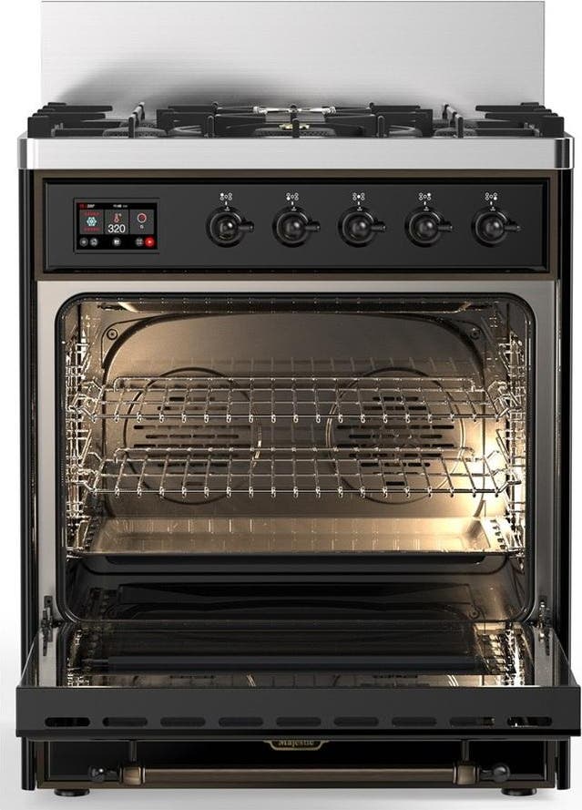 Ilve UM30QNR3BKB Glossy Black With Burnished Trim, Natural Gas