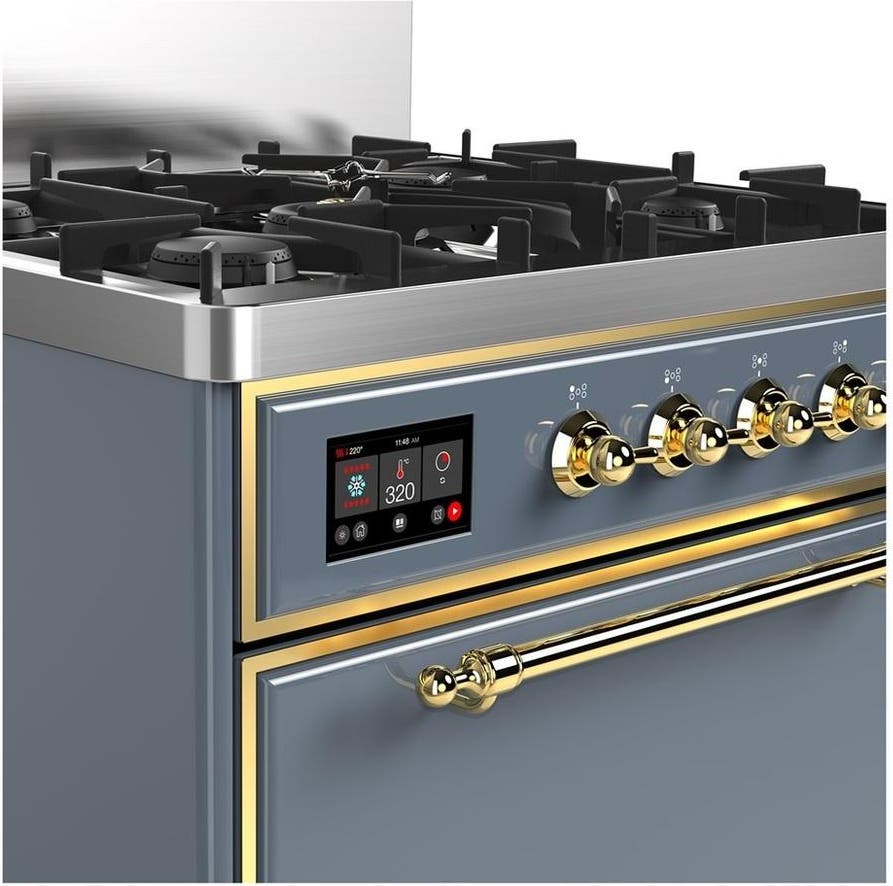 Ilve UM30QNR3BGG Blue Grey With Brass Trim, Natural Gas