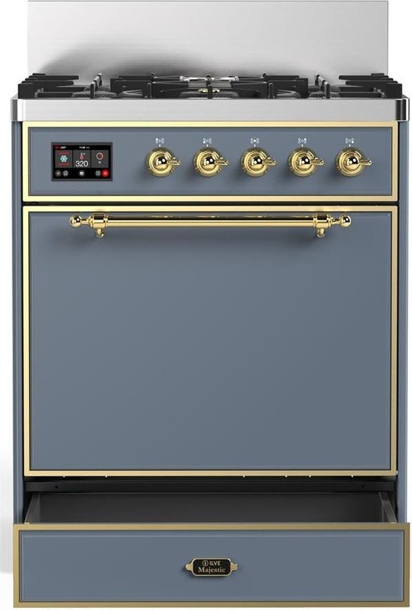Ilve UM30QNR3BGG Blue Grey With Brass Trim, Natural Gas
