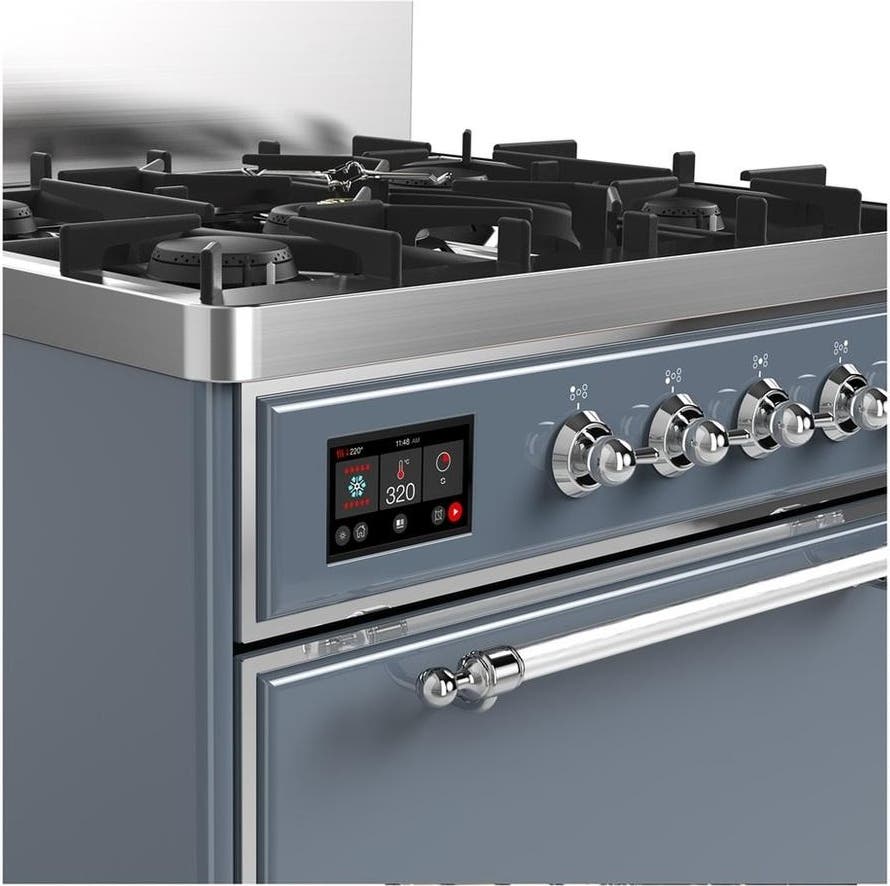 Ilve UM30QNR3BGC Blue Grey With Chrome Trim, Natural Gas