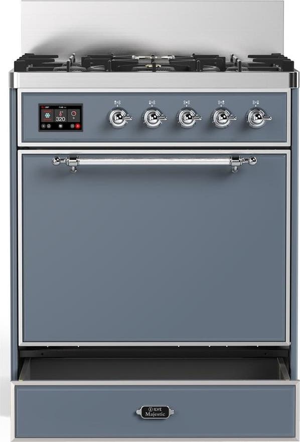 Ilve UM30QNR3BGC Blue Grey With Chrome Trim, Natural Gas