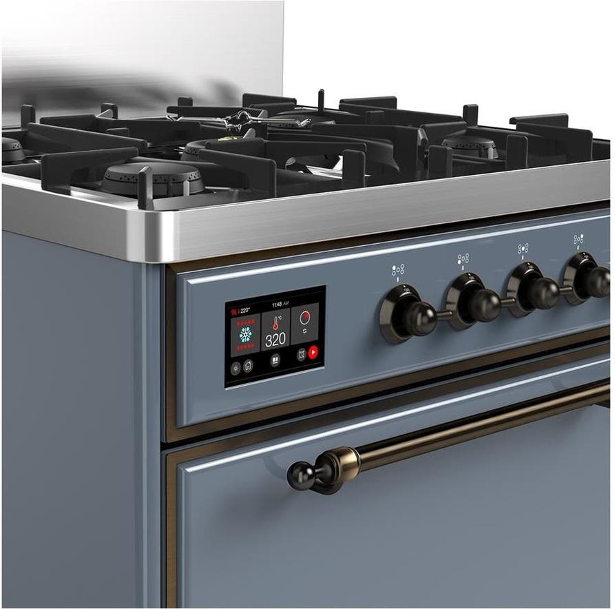 Ilve UM30QNR3BGBLP Blue Grey With Burnished Trim, Liquid Propane
