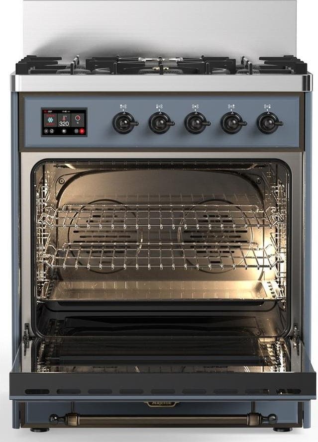 Ilve UM30QNR3BGBLP Blue Grey With Burnished Trim, Liquid Propane
