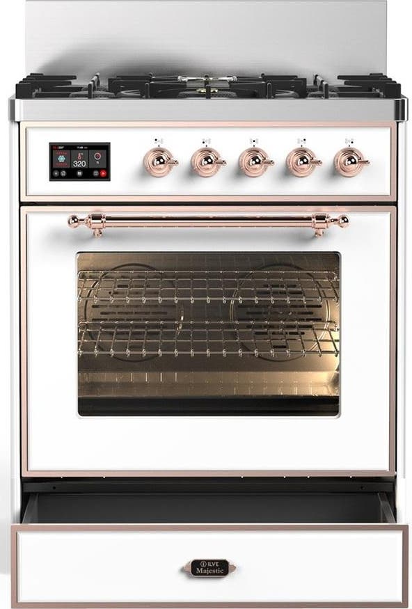 Ilve UM30NR3WHPLP White With Copper Trim, Liquid Propane