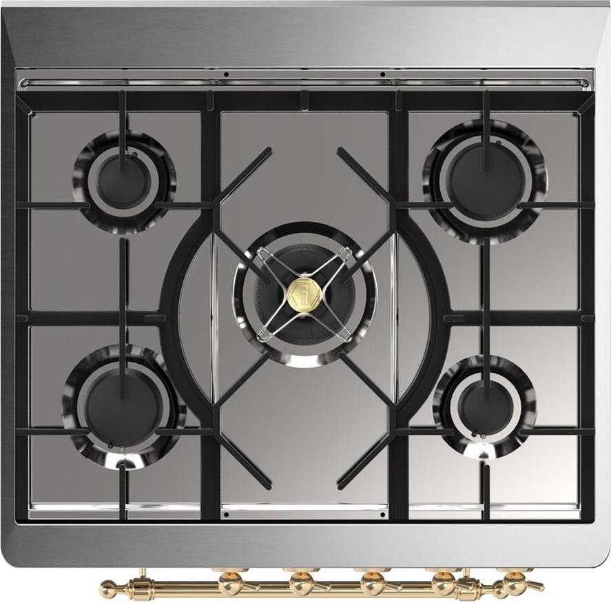 Ilve UM30NR3WHGLP White With Brass Trim, Liquid Propane