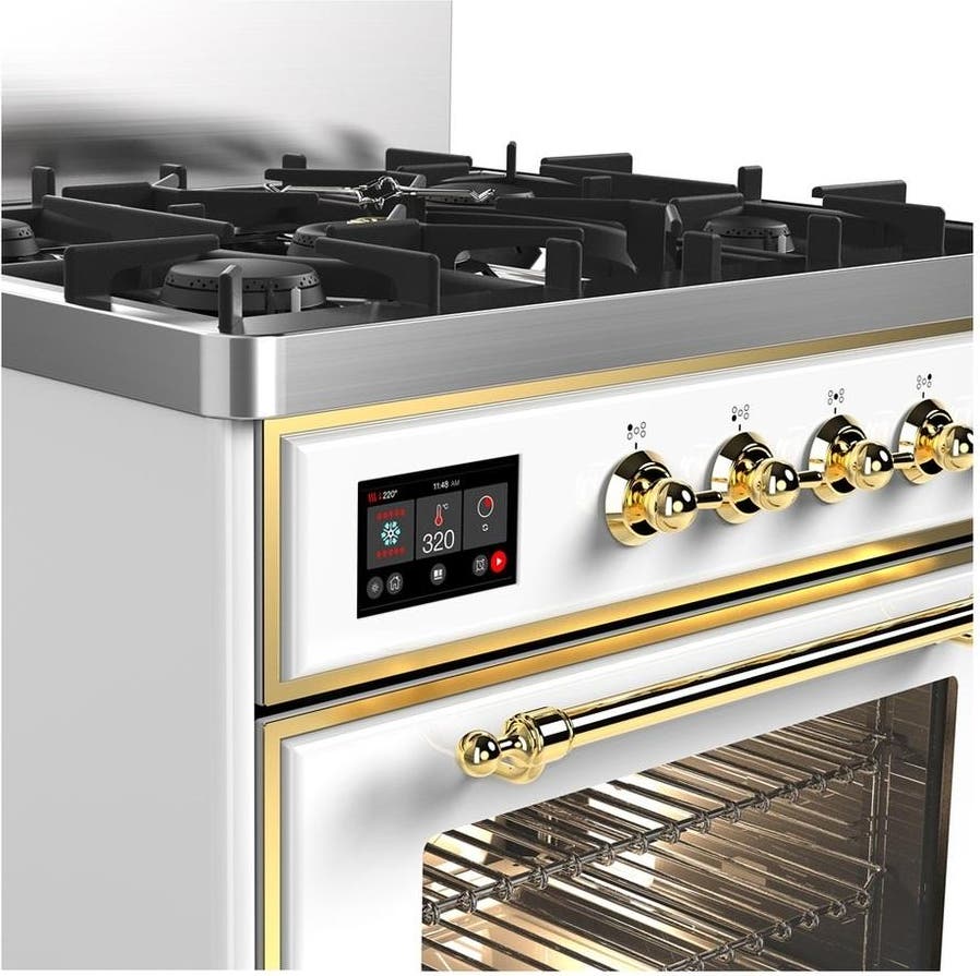Ilve UM30NR3WHG White With Brass Trim, Natural Gas