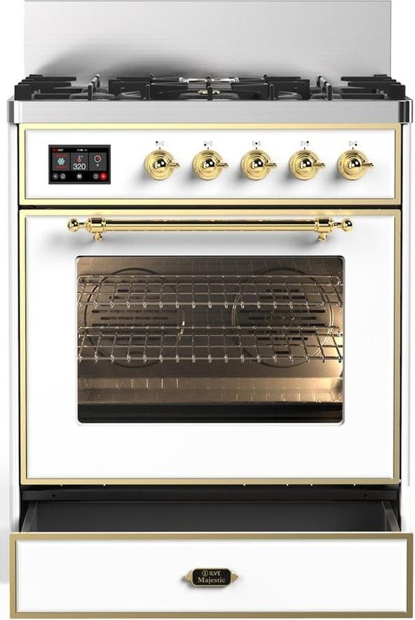 Ilve UM30NR3WHG White With Brass Trim, Natural Gas