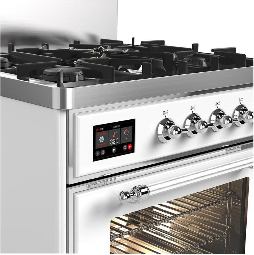 Ilve UM30NR3WHC White With Chrome Trim, Natural Gas