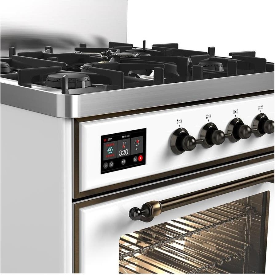 Ilve UM30NR3WHB White With Burnished Trim, Natural Gas