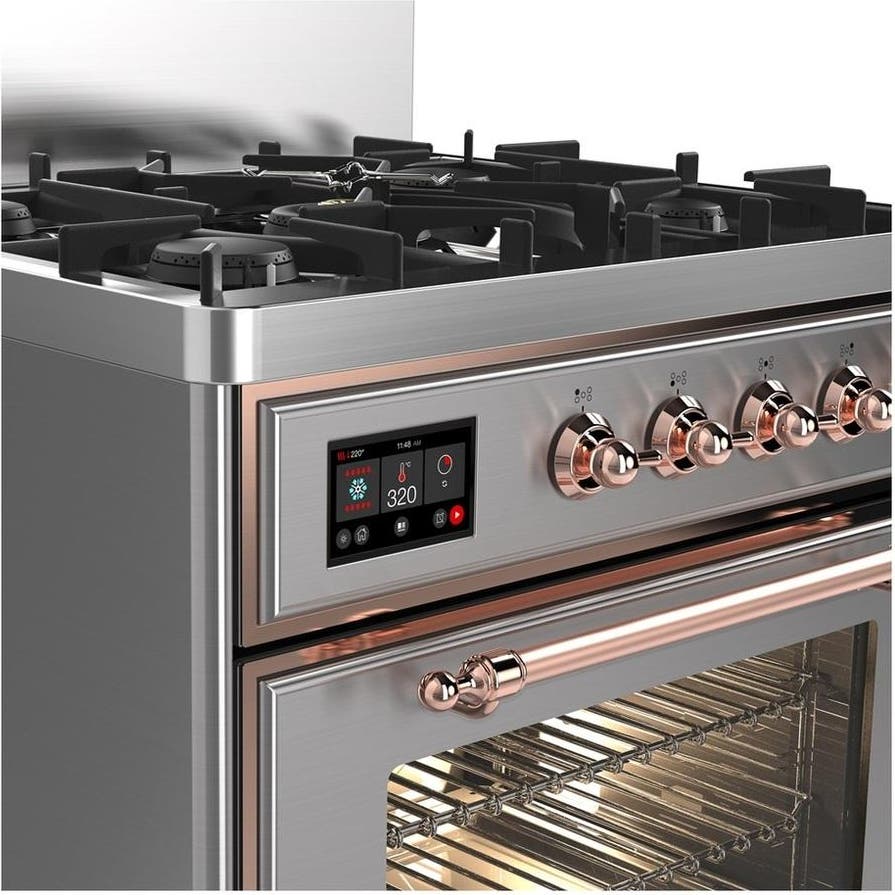 Ilve UM30NR3SSPLP Stainless Steel With Copper Trim, Liquid Propane