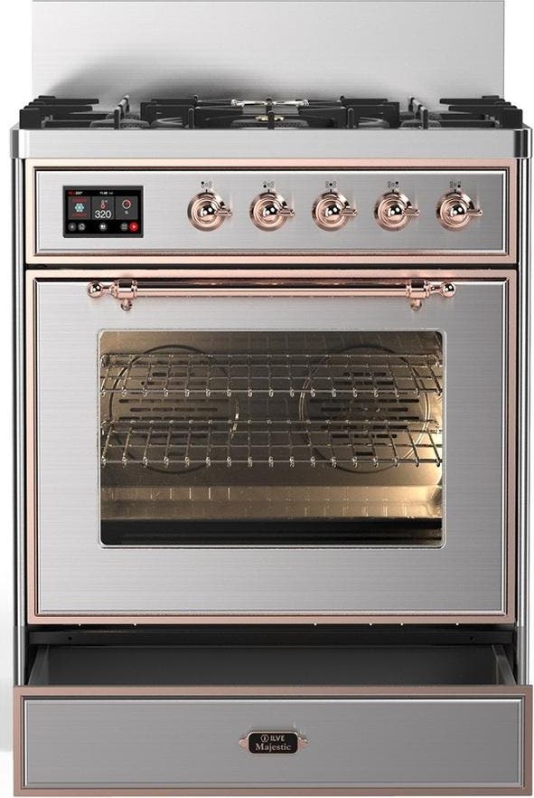 Ilve UM30NR3SSP Stainless Steel With Copper Trim, Natural Gas