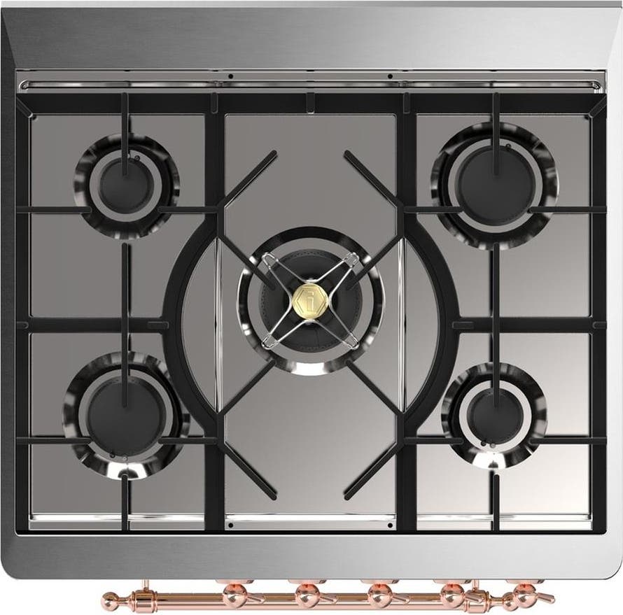 Ilve UM30NR3SSP Stainless Steel With Copper Trim, Natural Gas
