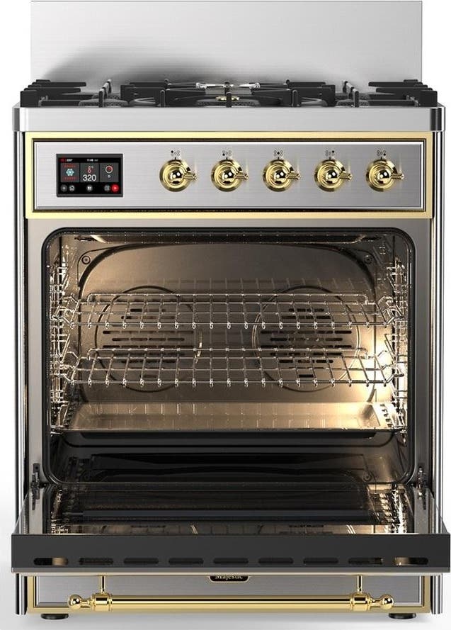 Ilve UM30NR3SSG Stainless Steel With Brass Trim, Natural Gas