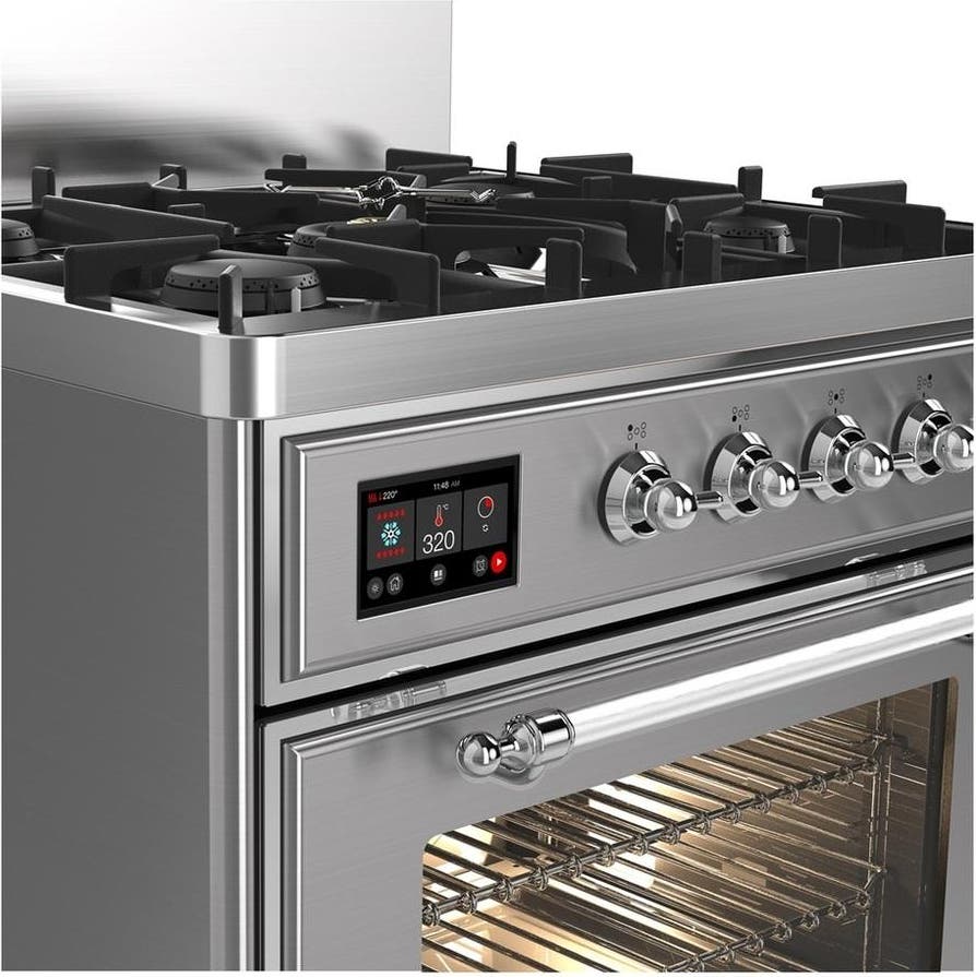 Ilve UM30NR3SSC Stainless Steel With Chrome Trim, Natural Gas