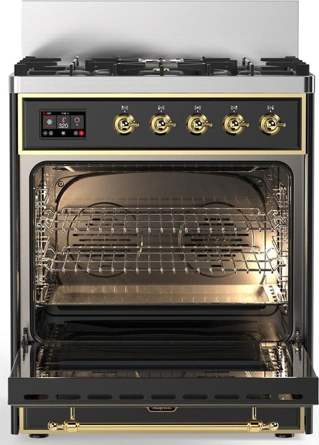 Ilve UM30NR3MGG Matte Graphite With Brass Trim, Natural Gas
