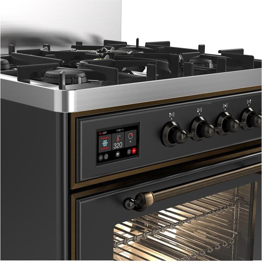 Ilve UM30NR3MGBLP Matte Graphite With Burnished Trim, Liquid Propane