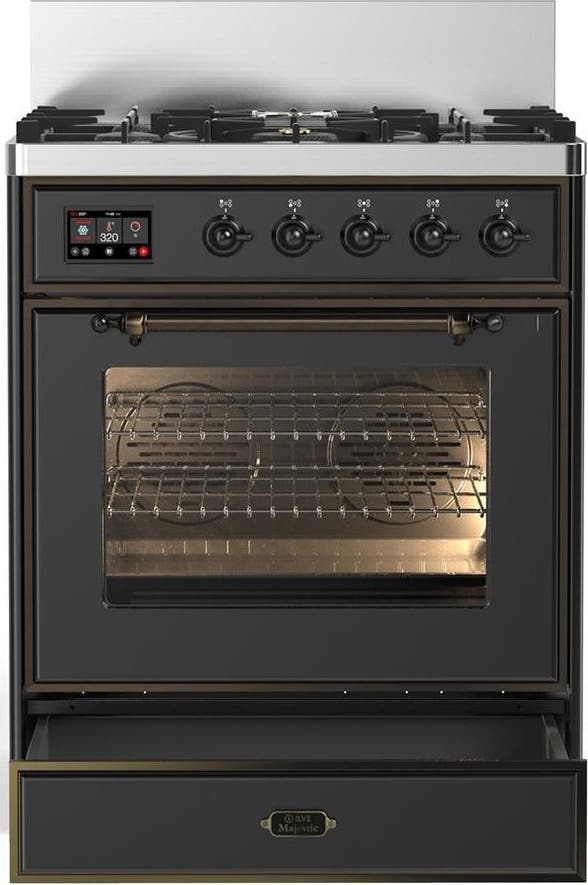 Ilve UM30NR3MGBLP Matte Graphite With Burnished Trim, Liquid Propane