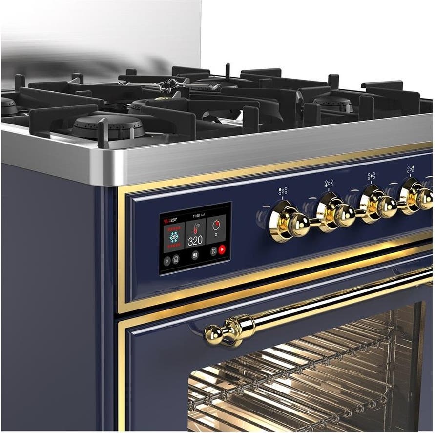 Ilve UM30NR3MBGLP Midnight Blue With Brass Trim, Liquid Propane