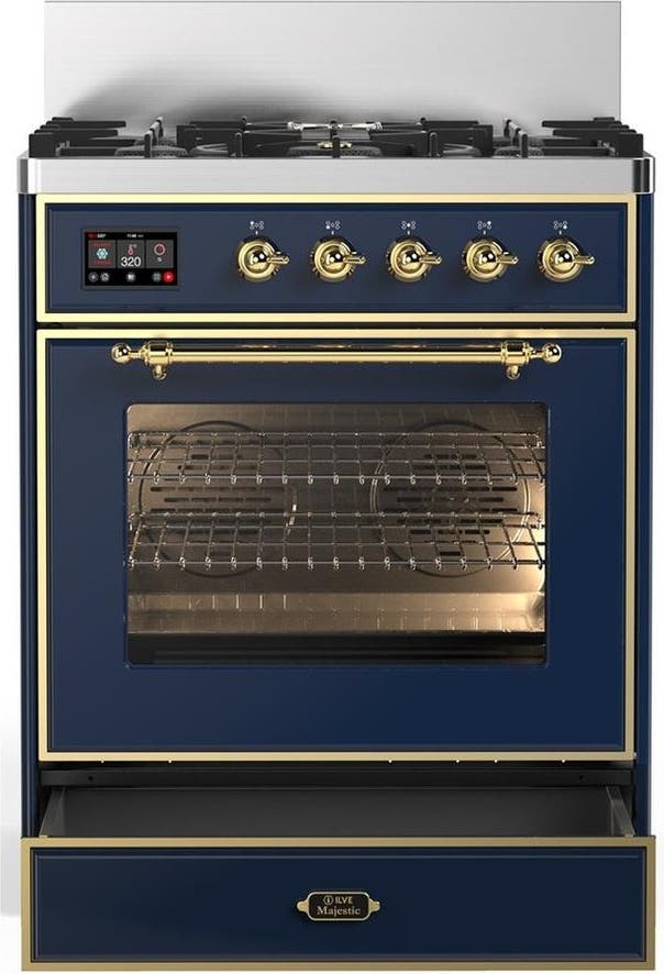 Ilve UM30NR3MBG Midnight Blue With Brass Trim, Natural Gas