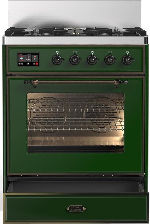 Ilve UM30NR3EGB Emerald Green With Burnished Trim, Natural Gas