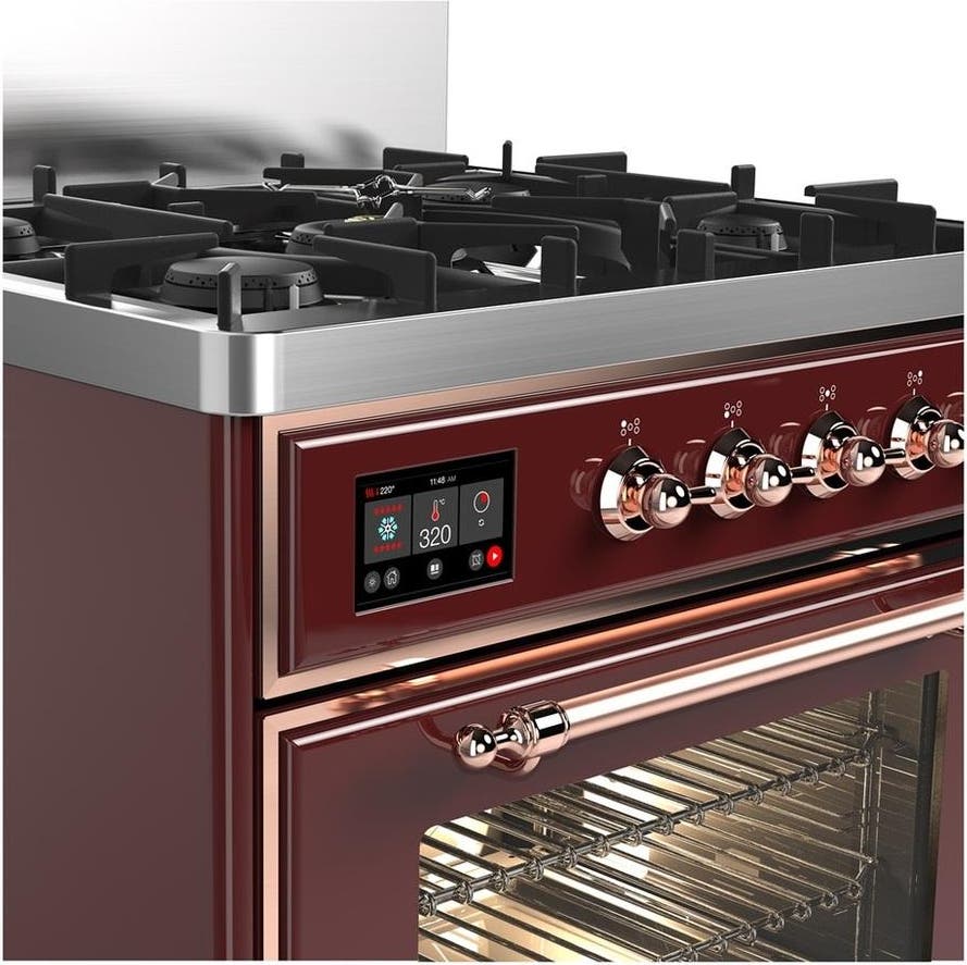 Ilve UM30NR3BUP Burgundy With Copper Trim, Natural Gas