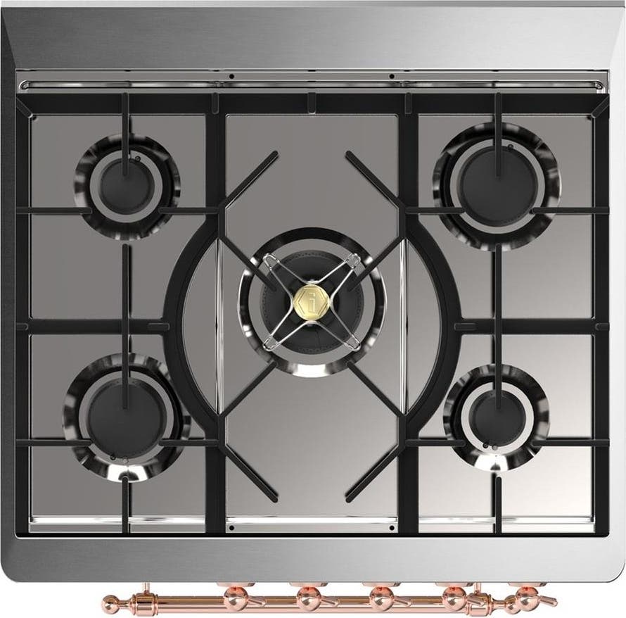 Ilve UM30NR3BUP Burgundy With Copper Trim, Natural Gas