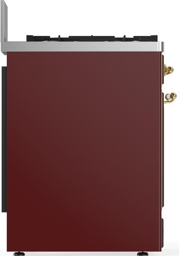 Ilve UM30NR3BUGLP Burgundy With Brass Trim, Liquid Propane