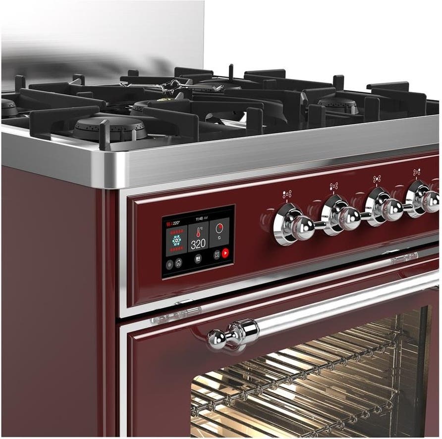 Ilve UM30NR3BUC Burgundy With Chrome Trim, Natural Gas
