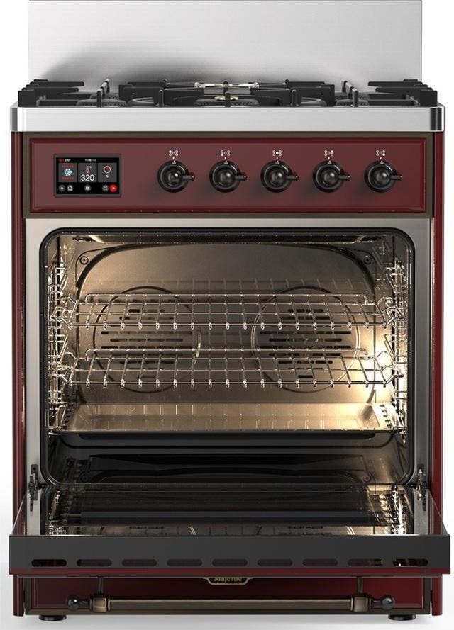 Ilve UM30NR3BUBLP Burgundy With Burnished Trim, Liquid Propane