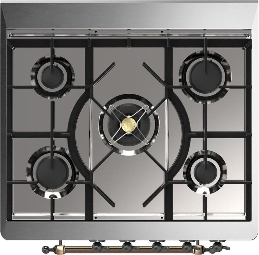Ilve UM30NR3BUBLP Burgundy With Burnished Trim, Liquid Propane
