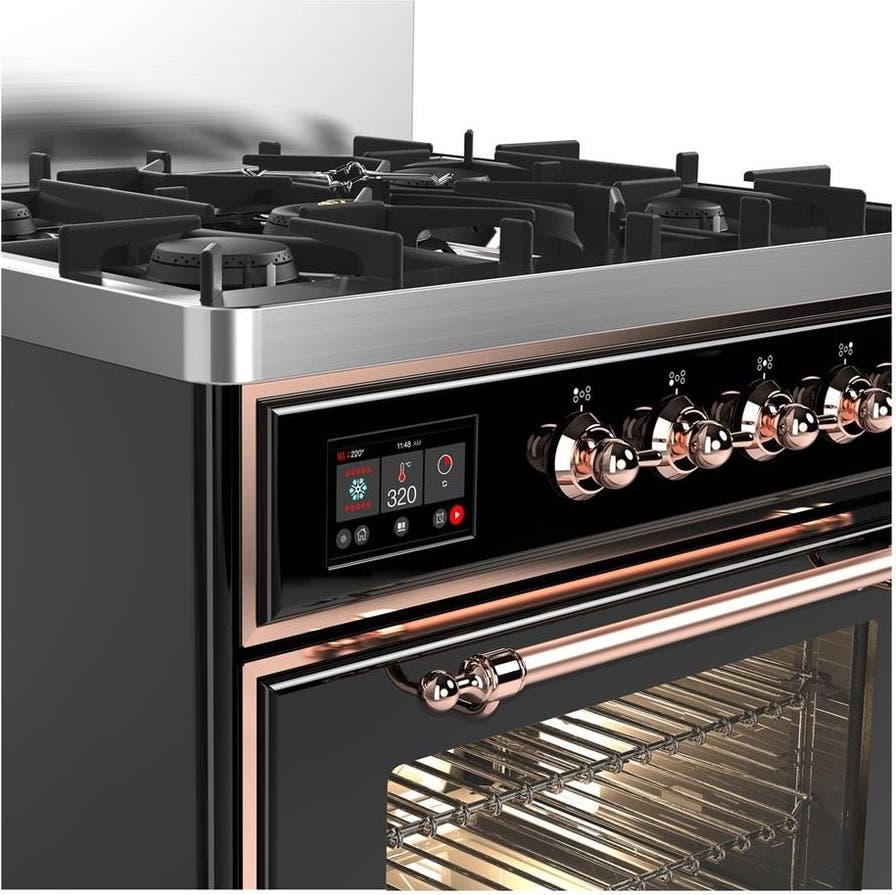 Ilve UM30NR3BKPLP Glossy Black With Copper Trim, Liquid Propane