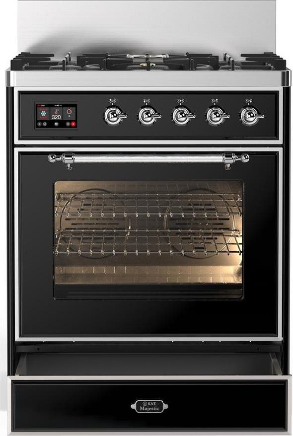 Ilve UM30NR3BKCLP Glossy Black With Chrome Trim, Liquid Propane