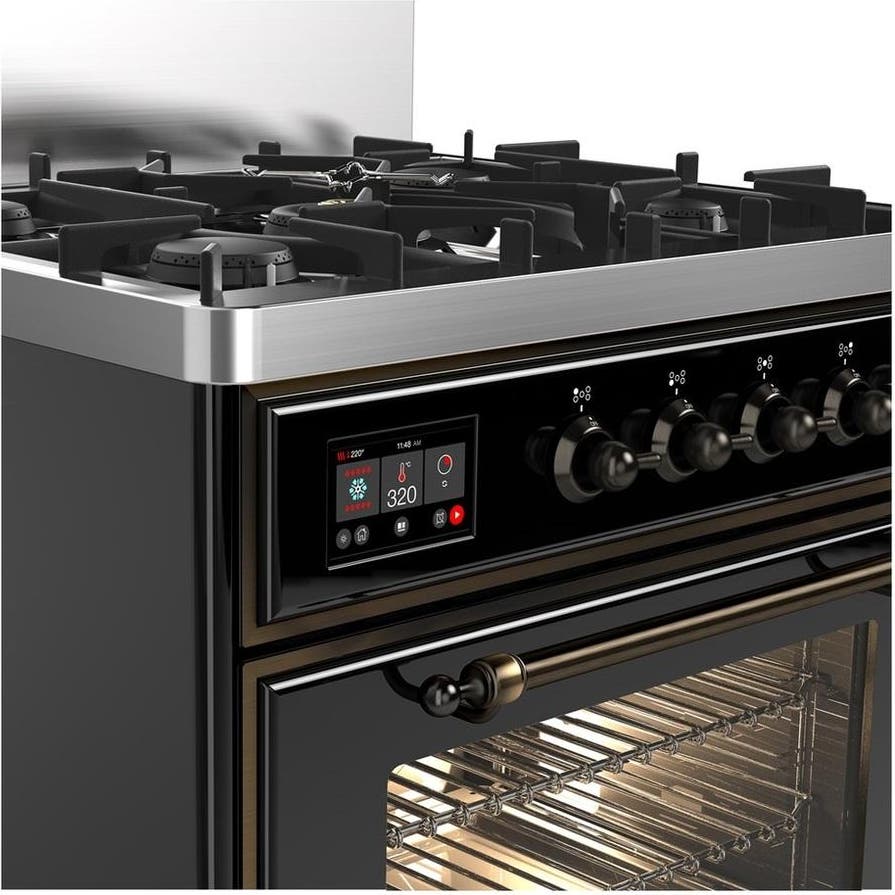 Ilve UM30NR3BKBLP Glossy Black With Burnished Trim, Liquid Propane