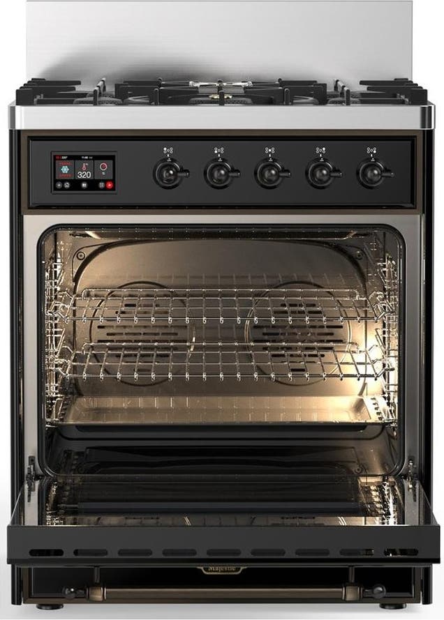 Ilve UM30NR3BKBLP Glossy Black With Burnished Trim, Liquid Propane