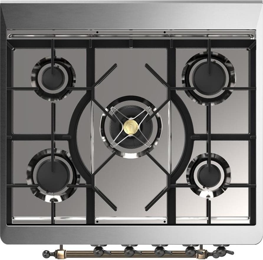 Ilve UM30NR3BKB Glossy Black With Burnished Trim, Natural Gas