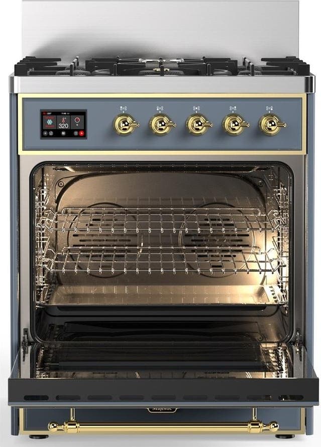 Ilve UM30NR3BGGLP Blue Grey With Brass Trim, Liquid Propane