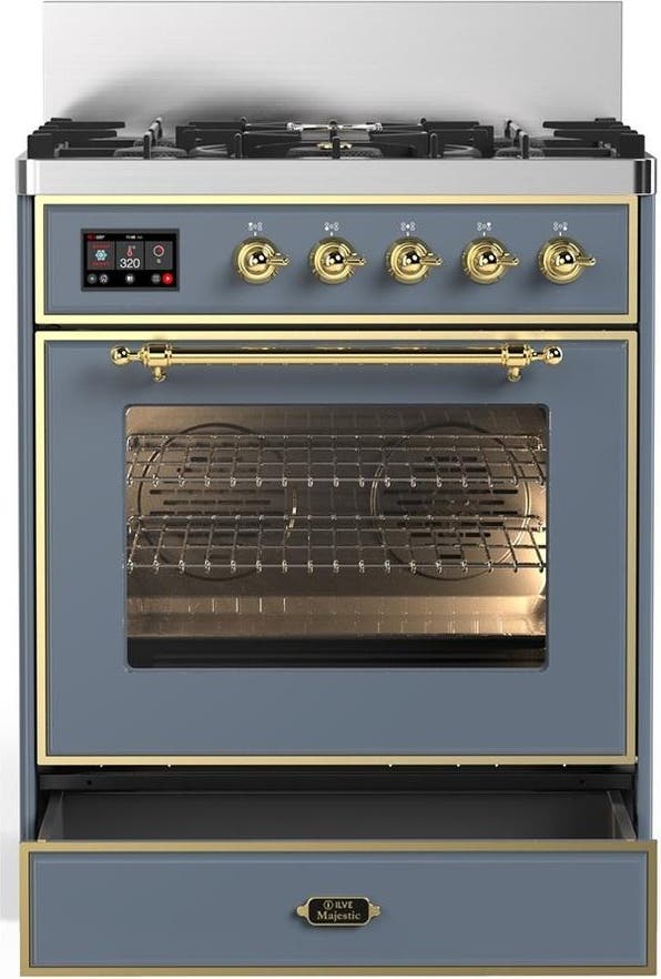 Ilve UM30NR3BGG Blue Grey With Brass Trim, Natural Gas