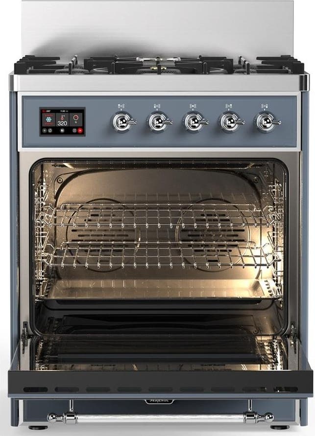 Ilve UM30NR3BGCLP Blue Grey With Chrome Trim, Liquid Propane