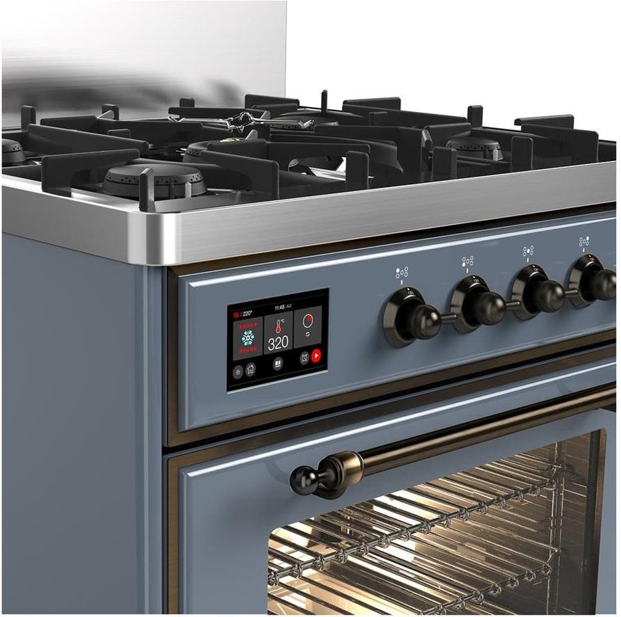 Ilve UM30NR3BGBLP Blue Grey With Burnished Trim, Liquid Propane