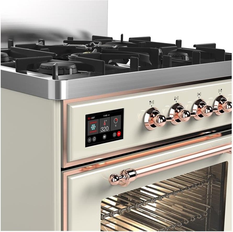 Ilve UM30NR3AWP Antique White With Copper Trim, Natural Gas