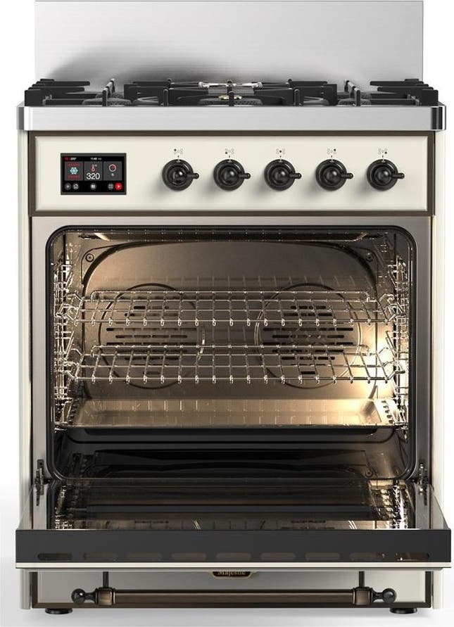 Ilve UM30NR3AWBLP Antique White With Burnished Trim, Liquid Propane