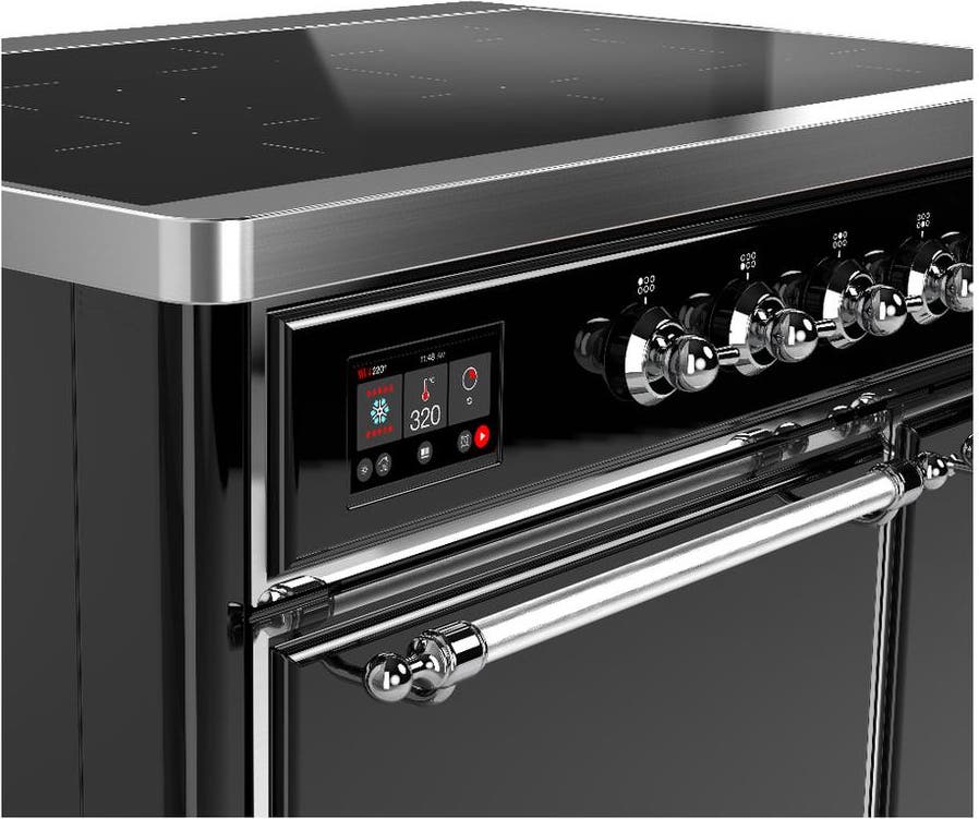 Ilve UMDIB40QNR3BKC Glossy Black With Chrome Trim