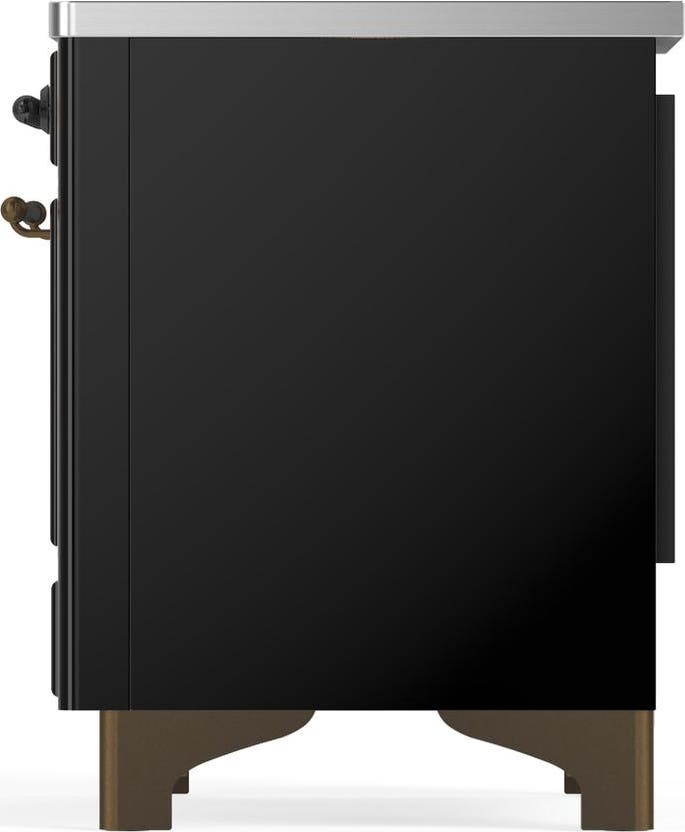 Ilve UMDIB40QNR3BKB Glossy Black With Burnished Trim