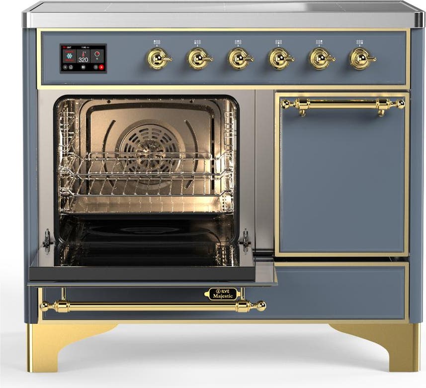 Ilve UMDIB40QNR3BGG Blue Grey With Brass Trim