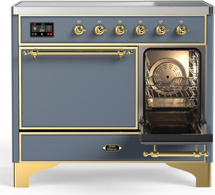 Ilve UMDIB40QNR3BGG Blue Grey With Brass Trim
