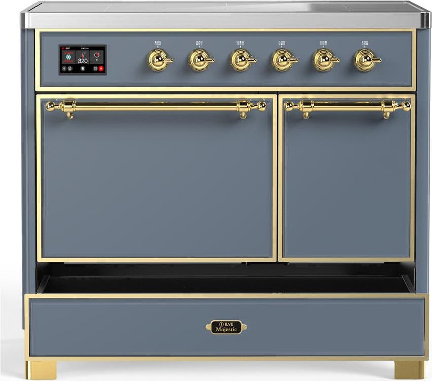 Ilve UMDIB40QNR3BGG Blue Grey With Brass Trim