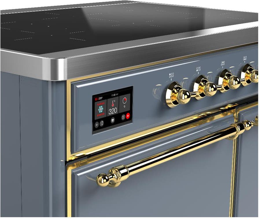 Ilve UMDIB40QNR3BGG Blue Grey With Brass Trim