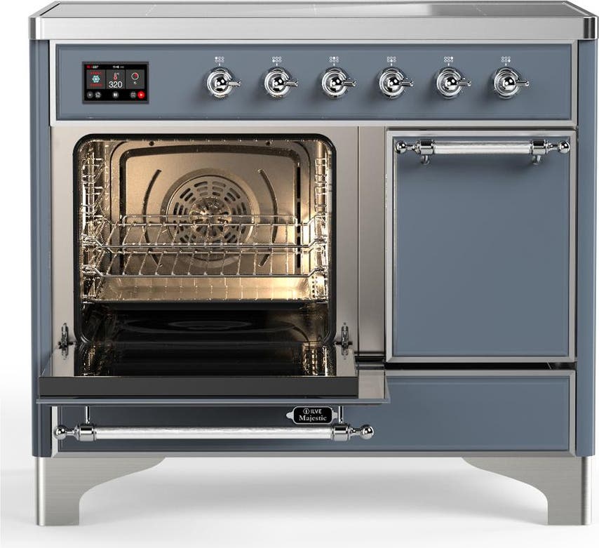 Ilve UMDIB40QNR3BGC Blue Grey With Chrome Trim