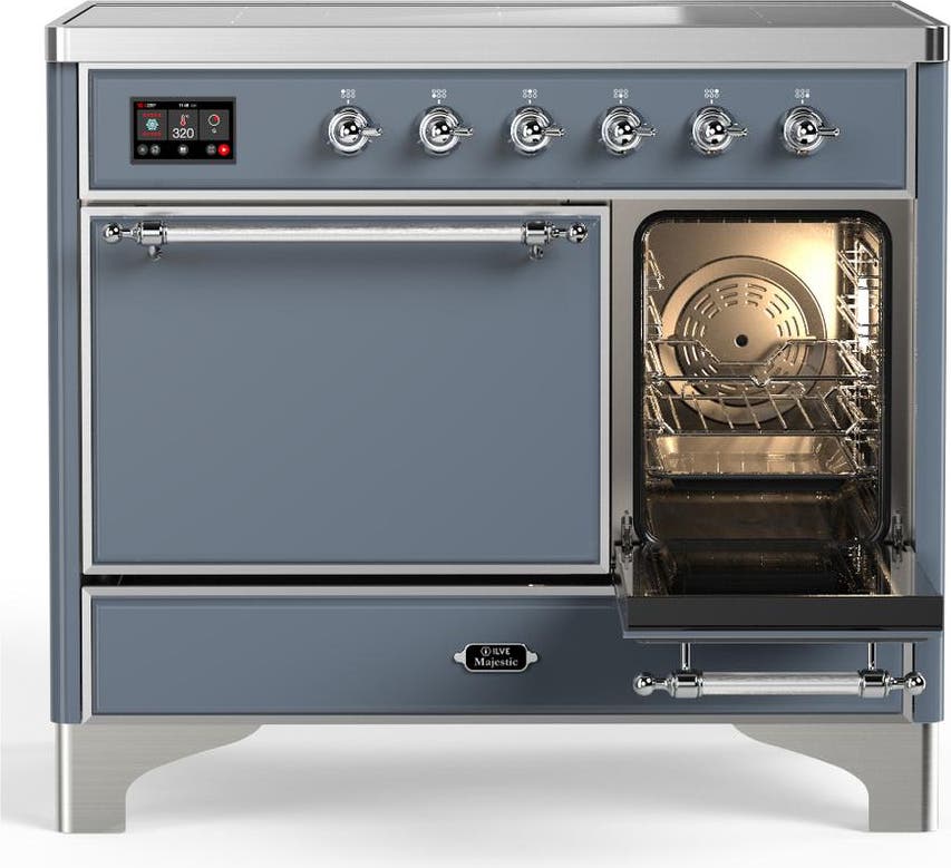 Ilve UMDIB40QNR3BGC Blue Grey With Chrome Trim